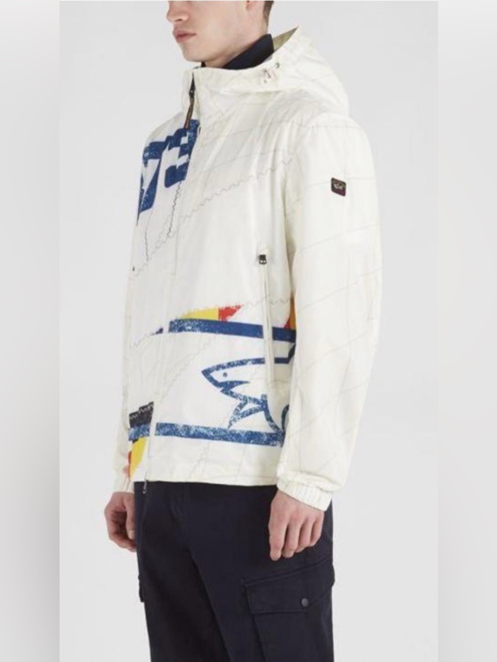 Paul & Shark Yachting Re-Sail Jacket Ltd Edition White Men’s Hooded Windbreaker - Picture 4 of 16